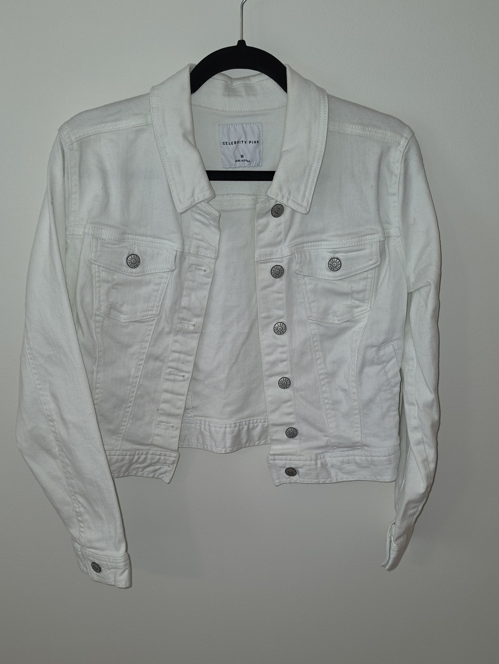 Celebrity Pink Women's White Denim Jacket